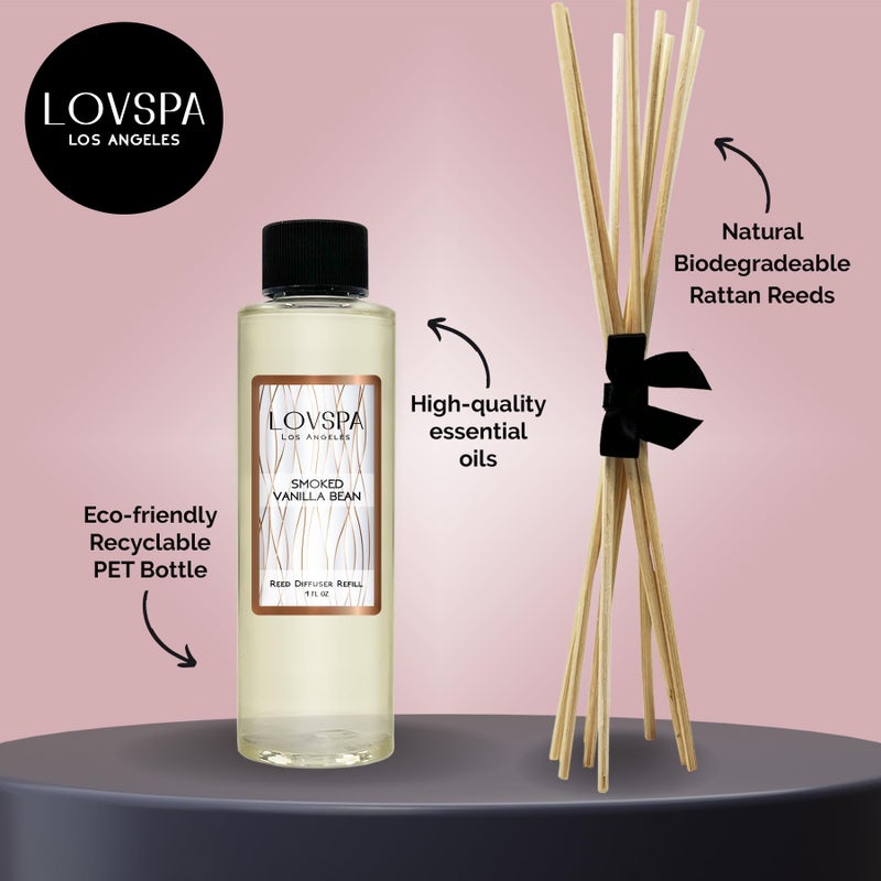 LOVSPA Smoked Vanilla Diffuser Oil - Luxury Essential Oils for Diffuser Refill & Air Freshener Room Spray - Long-Lasting & Natural Home Fragrance, Scented Oil for Diffusers, USA Made, 4oz - Image 2